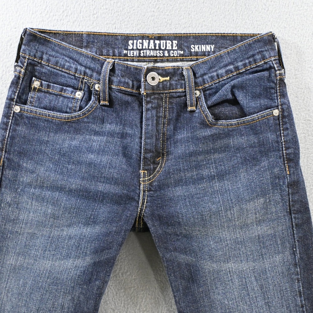 Signature by Levi Strauss & Co Mens Skinny Jeans 29 x 32 Dark Wash Blue